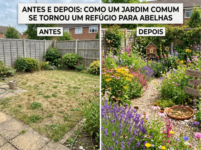 Antes e Depois: Como um Jardim Comum Virou um Refúgio de Abelhas